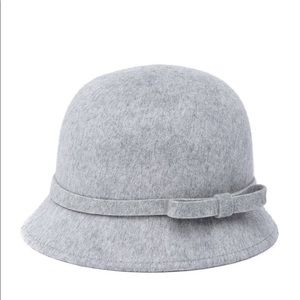 NWT Phenix Ribbon Cloche Hat in Grey